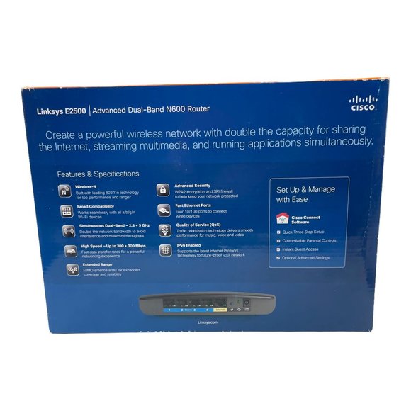 Cisco Linksys E2500 Router Internet Wireless 4-Port Class B Dual Band Wifi - Picture 10 of 10